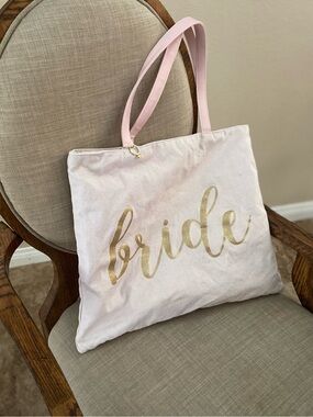 Bride Reversible Pink & Gold Canvas Tote Bag